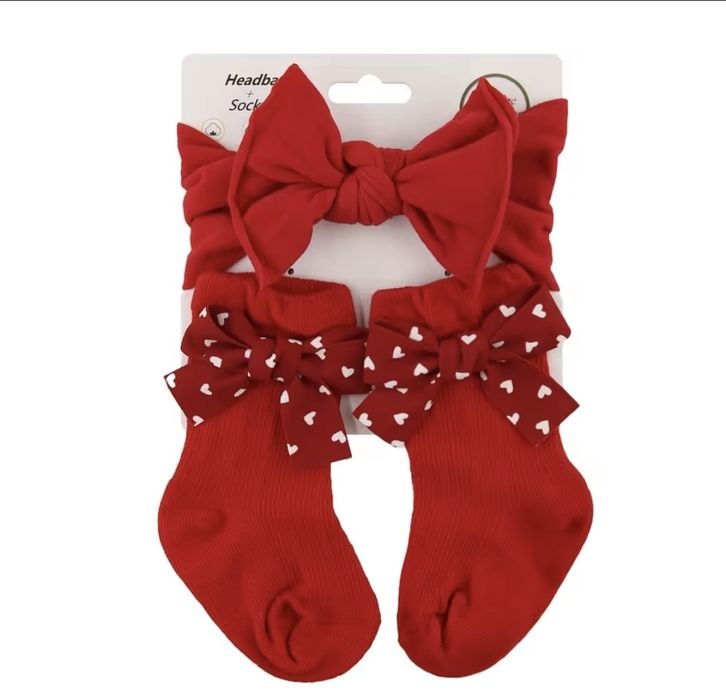 Opaska z kokardką +skarpetki