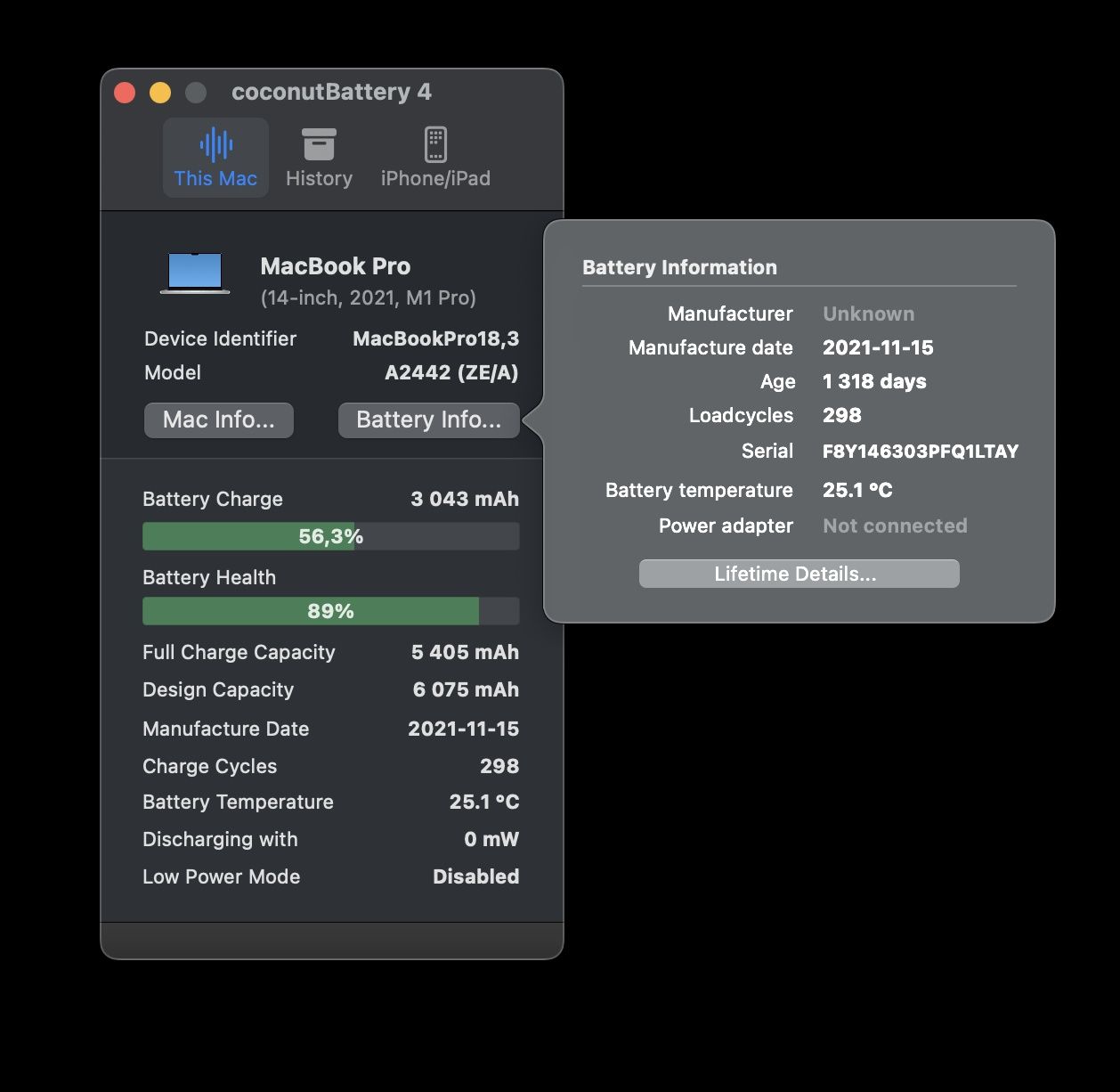 Bateria Fabryczna Org. MacBook Pro 14" 2021 M1 kond. 89%