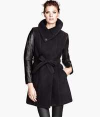 Płaszczyk płaszcz czarny H&M wstawki