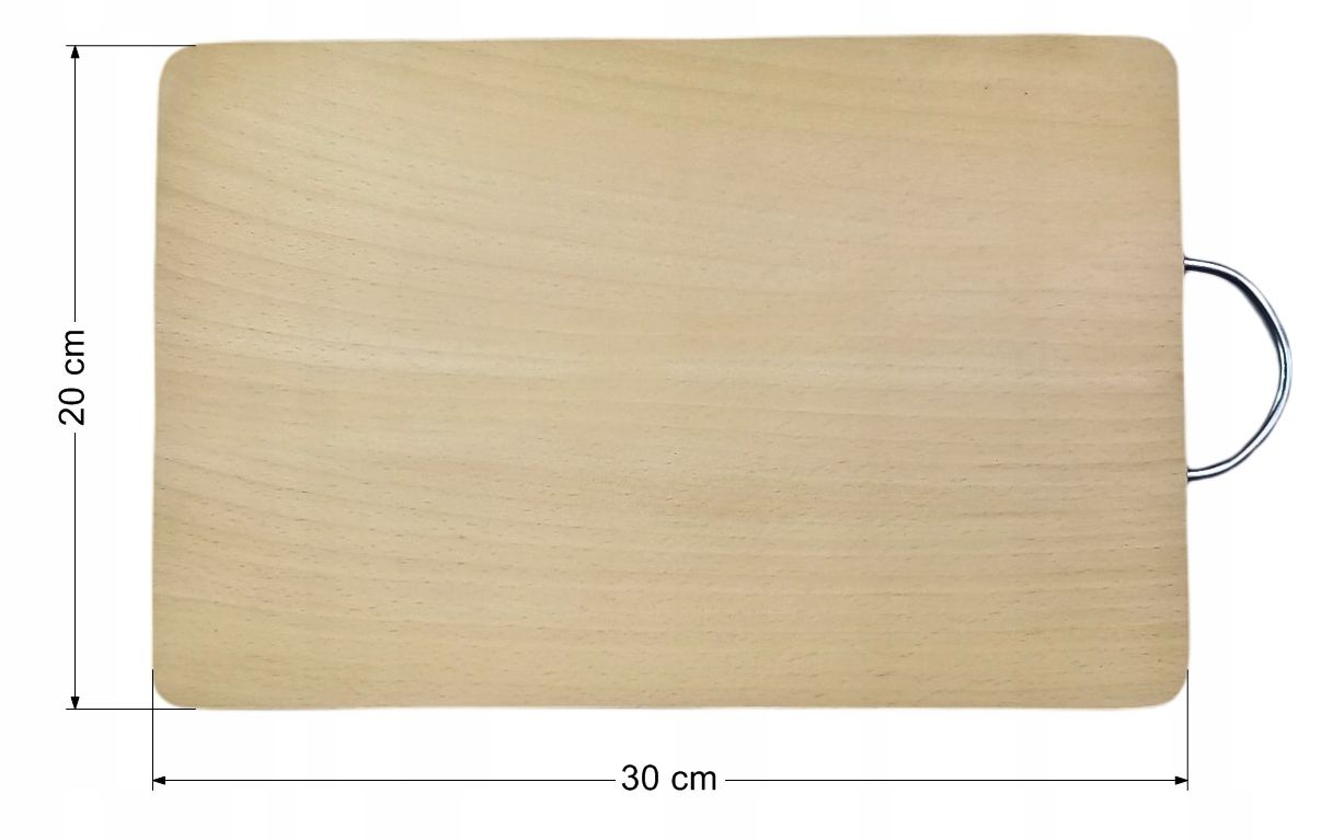 Deska kuchenna, taca 30X20 cm, metalowy uchwyt