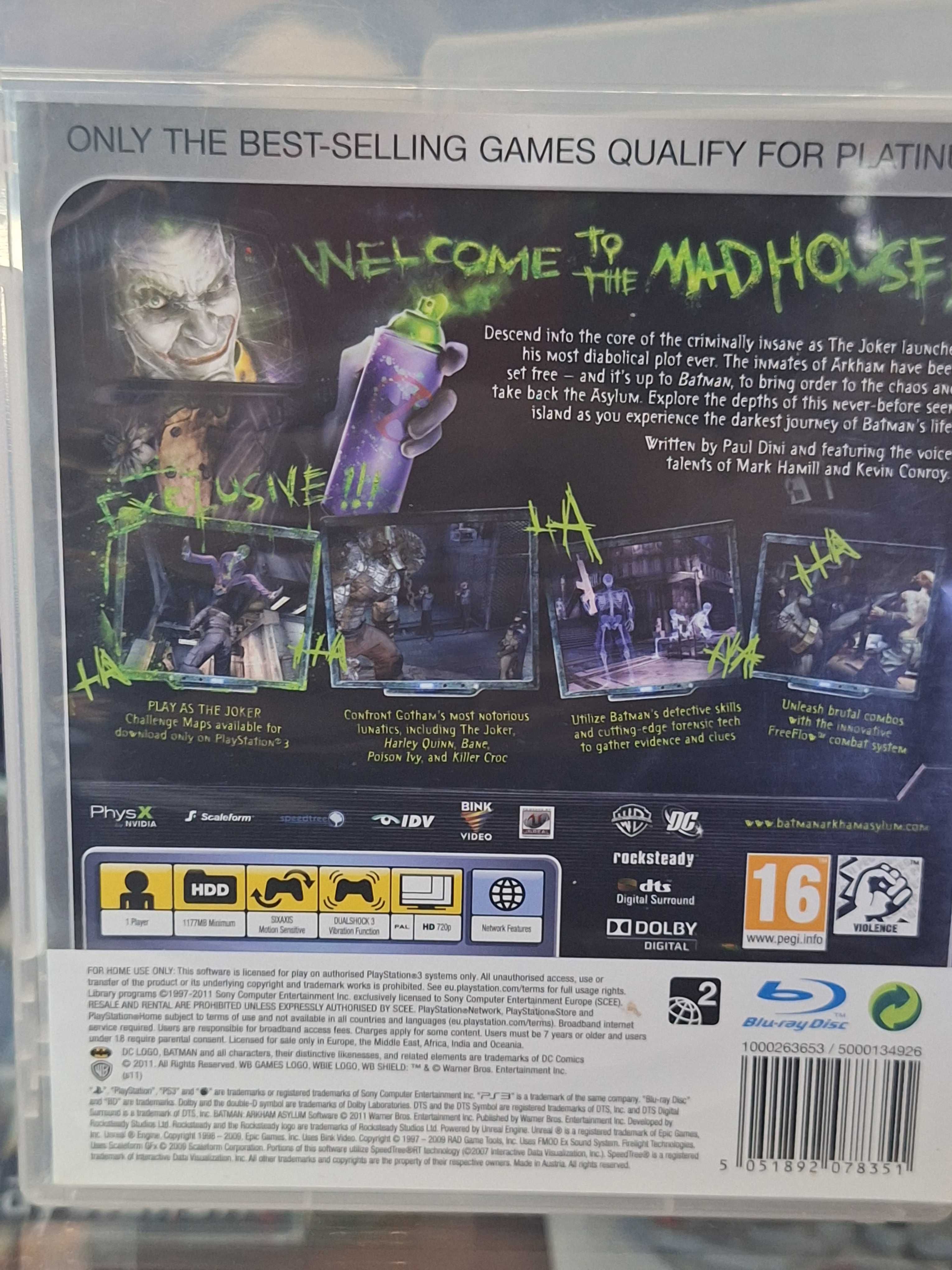 Batman Arkham Asylum PS3, BDB, CentrumGrania