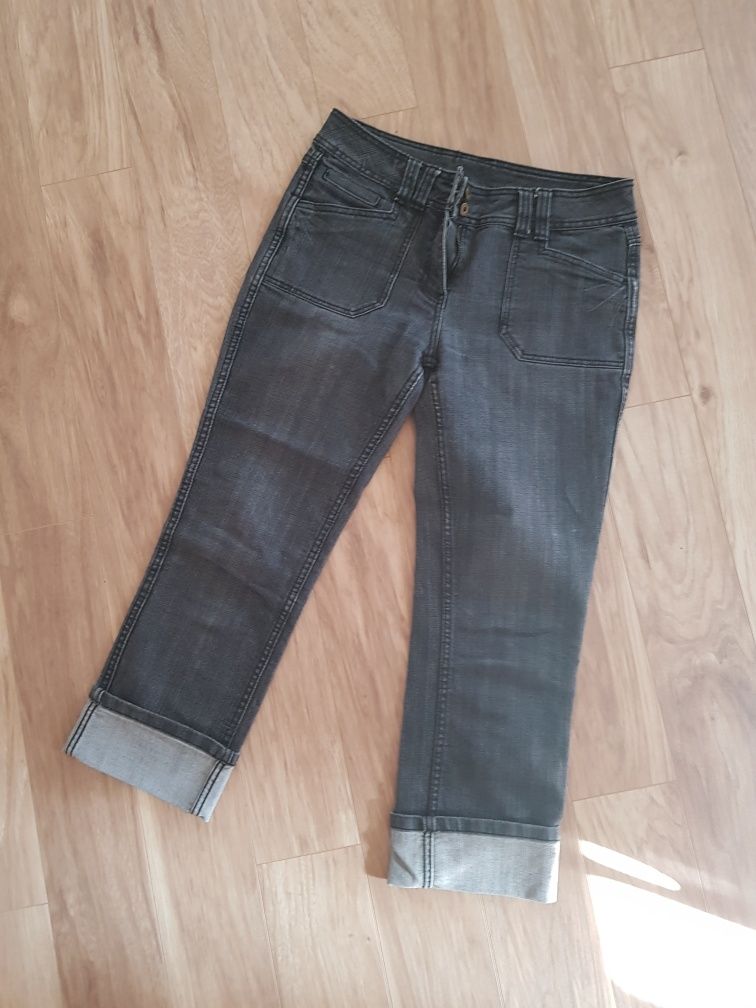 Spodnie rybaczki Camaieu jeans dżinsy niebieskie do łydki rozmiar M