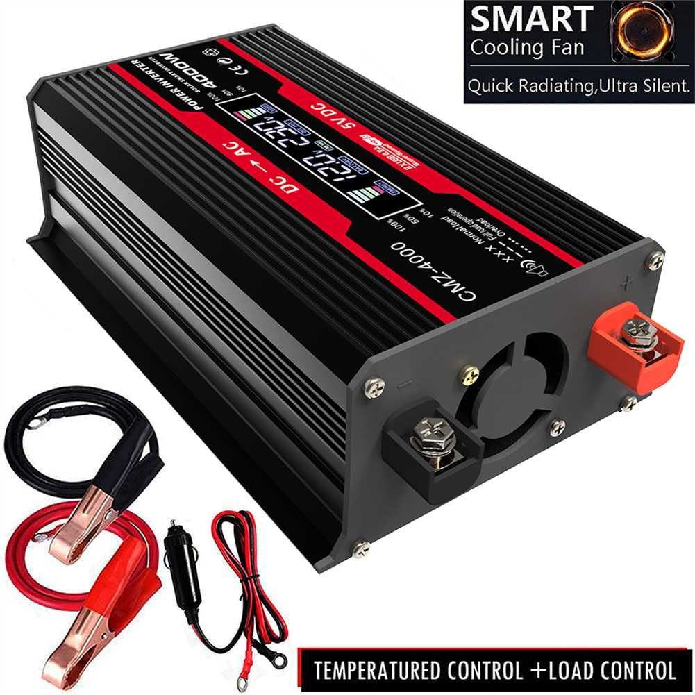 inversor de carro 12v 
220v display lcd 4000w onda
senoidal modificada