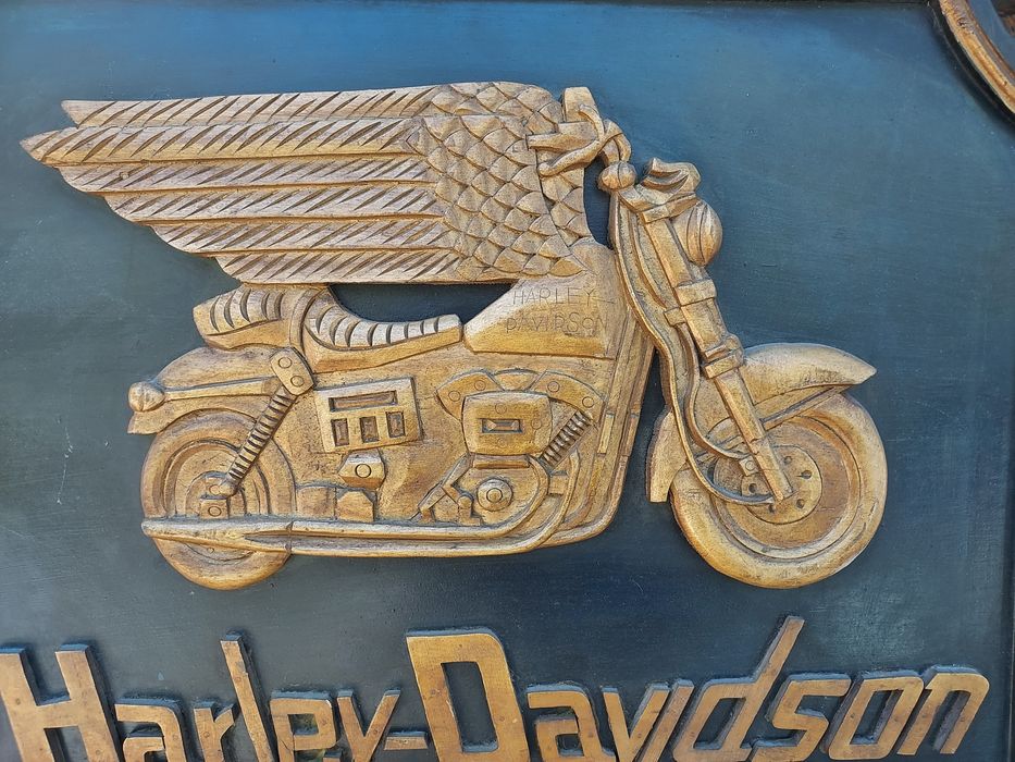 Quadro em madeira  Harley Davidson