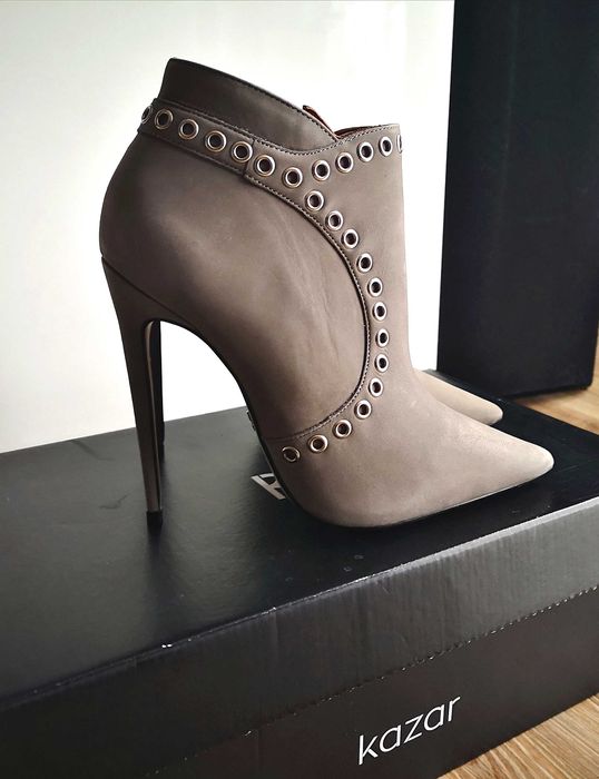 Kazar piękne botki wysokie szpilki skóra naturalna roz.37