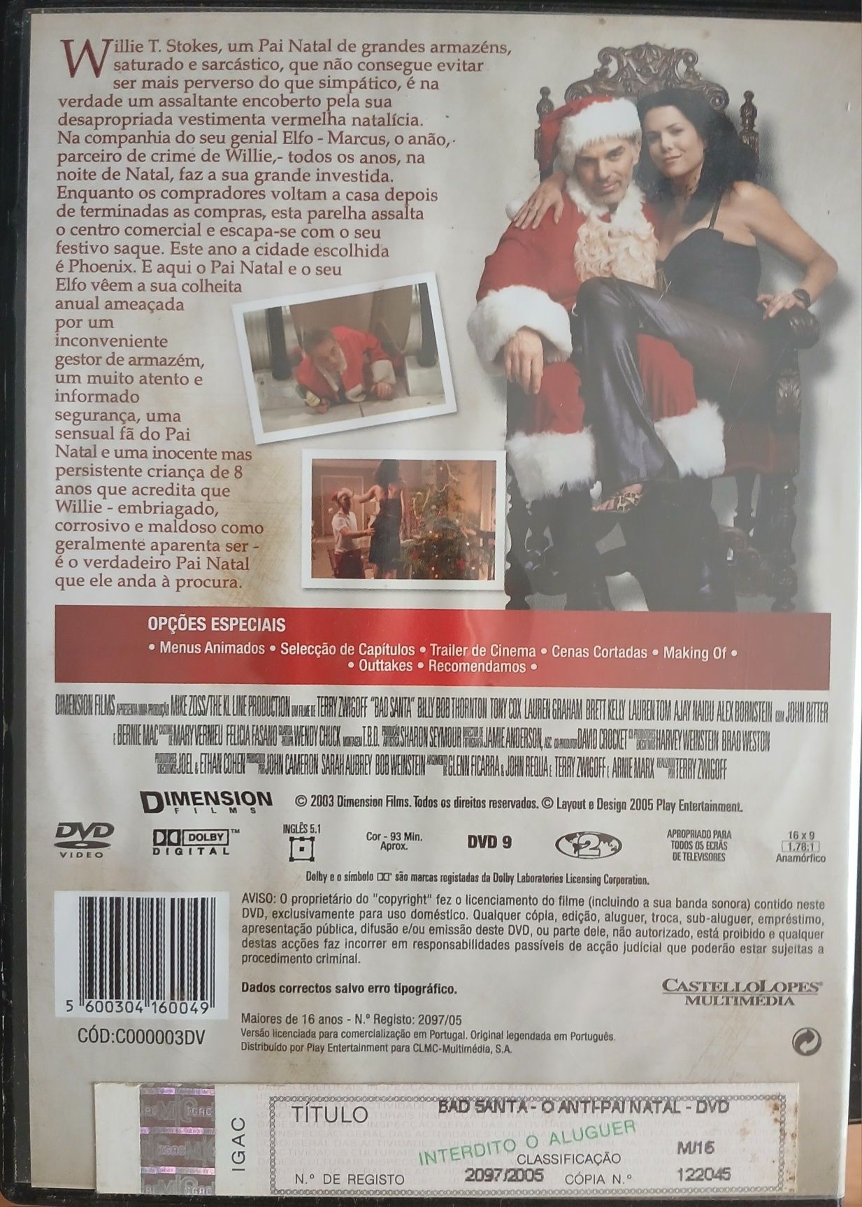 DVD Bad Santa o Anti Pai Natal
