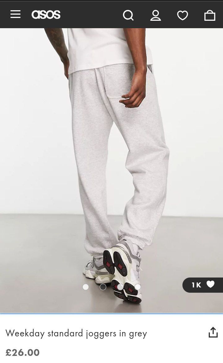 Weekday standard joggers in grey (серые джоггеры)