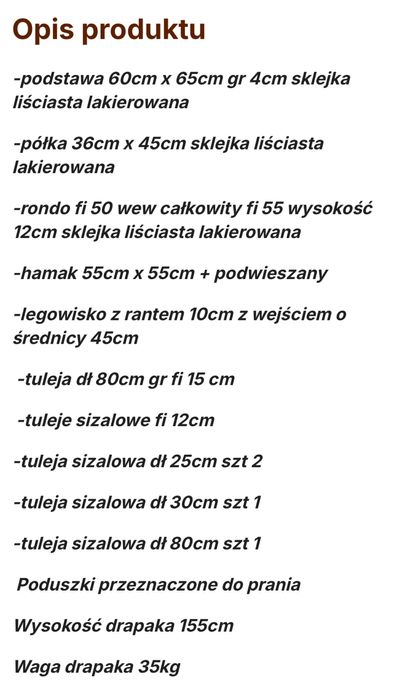Sprzedam solidny drapak dla kota małego i dużego firmy Leoland