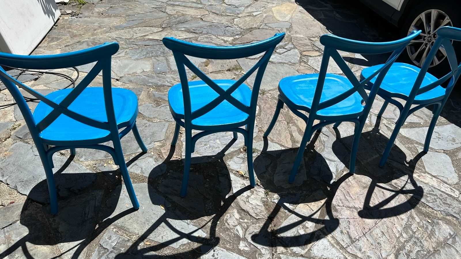 Cadeiras exteior pvc azul