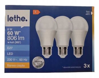 ŻARÓWKI LED LETHE 60W 3 sztuki E27 806 Im