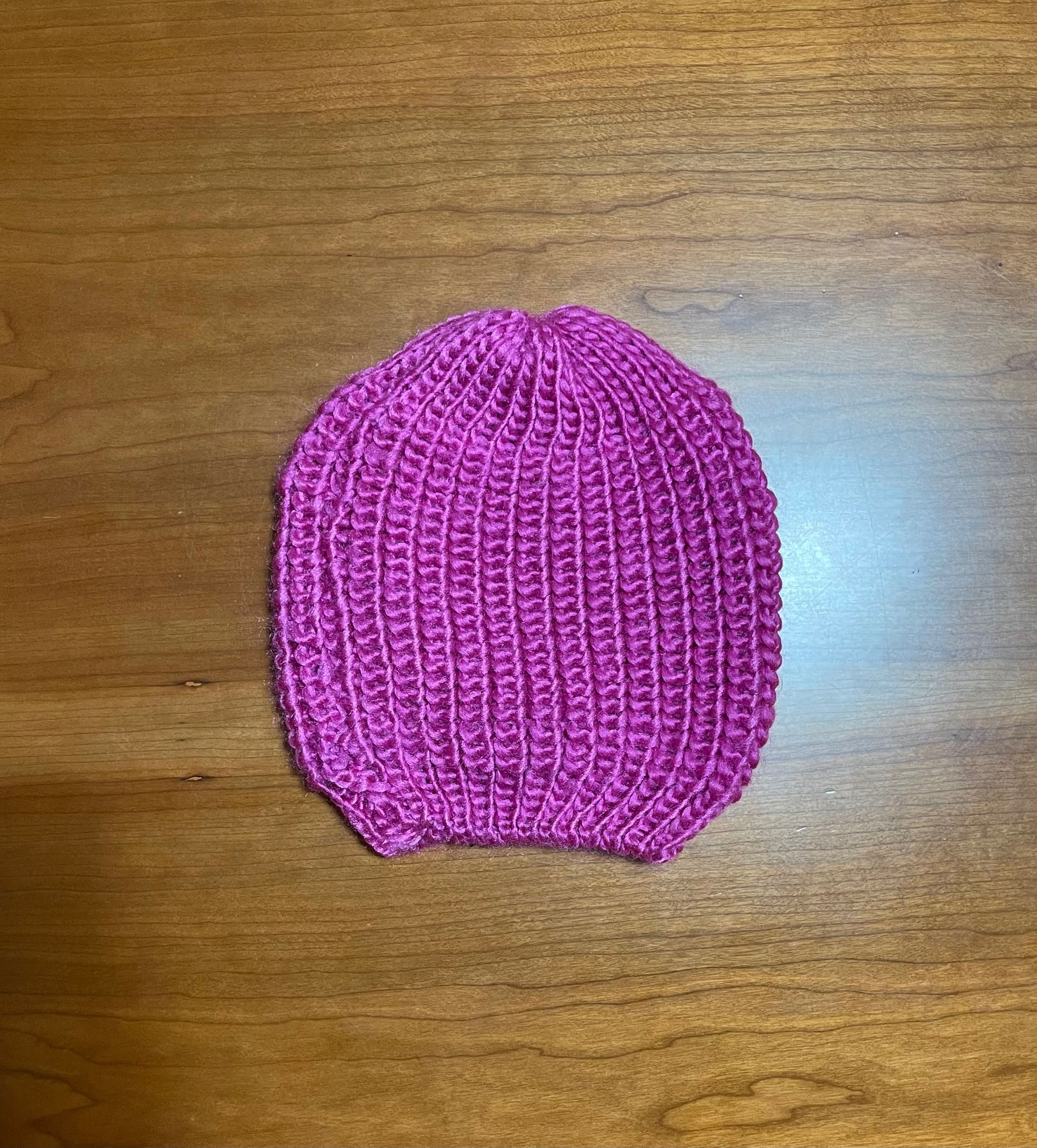 Gorro rosa de malha