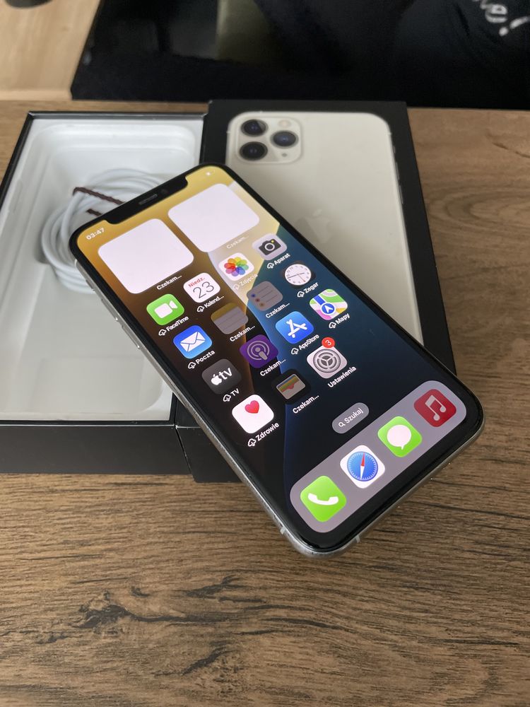 Rewelacyjny Aplle Iphone 11 Pro/Bat100%/Komplet/Nie działa iceFD!