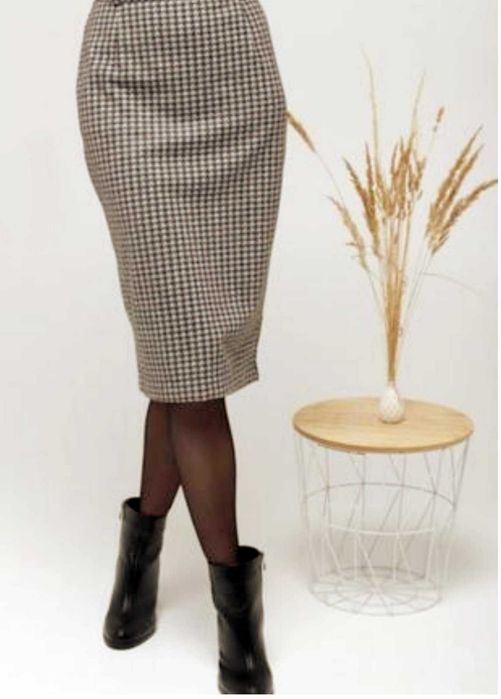 Элегантная комфортная юбка в гусиною лапку (Англия).