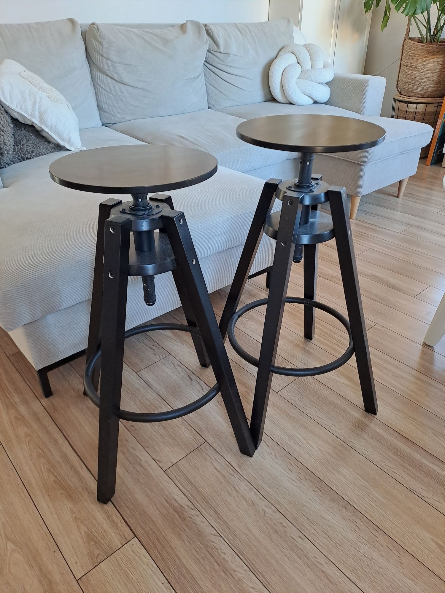 Stołek barowy hoker 2szt czarne IKEA Dalfred