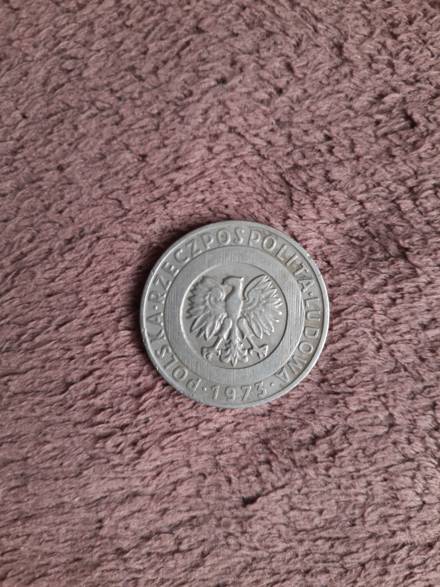 Moneta 20 zł z 1973 zł wieżowiec i kłosy