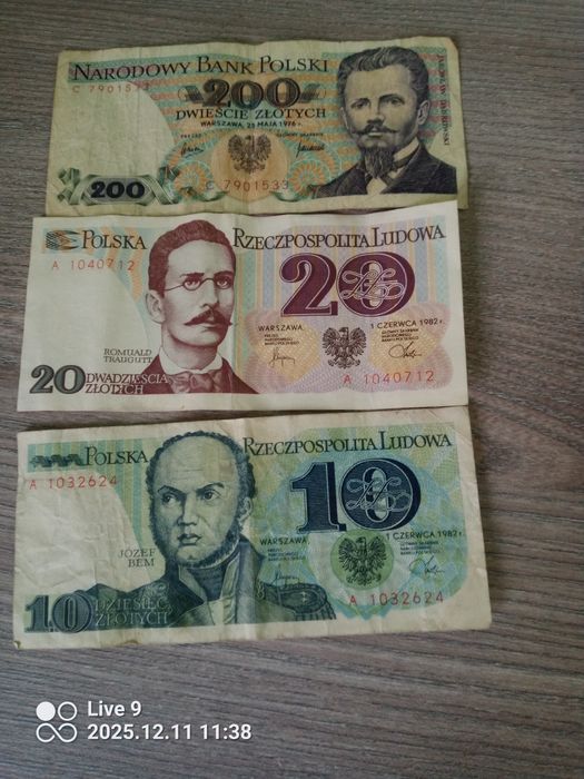 Banknoty Polskie 6 sztuk stan dobry
