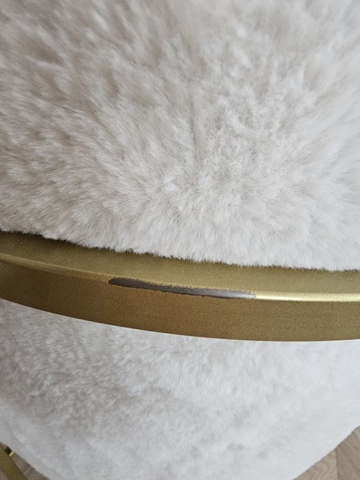 2 hokery barowe glamour boucle złote nogi