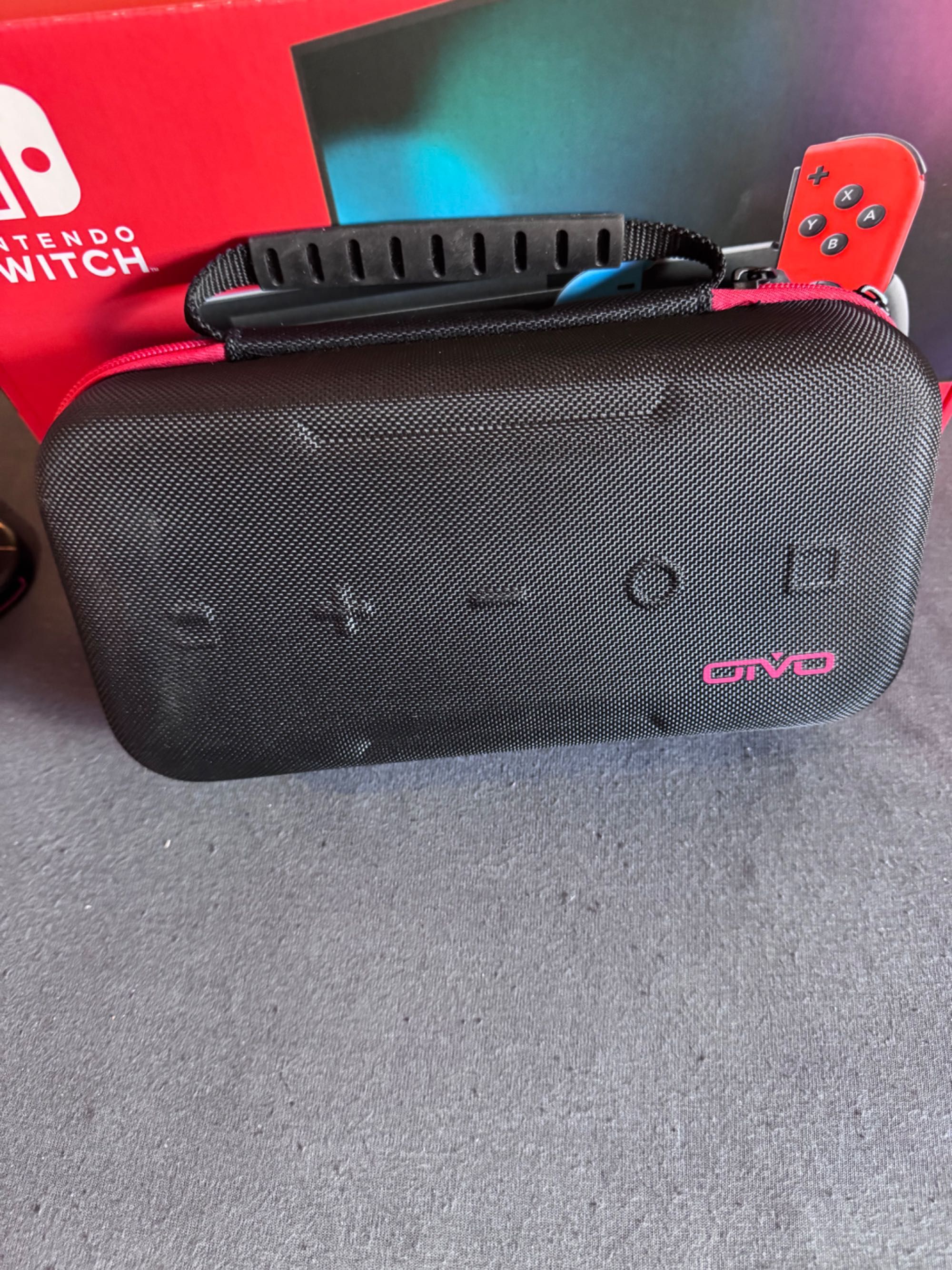 Nintendo switch v2 with box, complete accessories and games