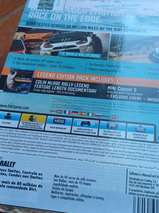 Jogo Dirty Rally Ps4 + filme