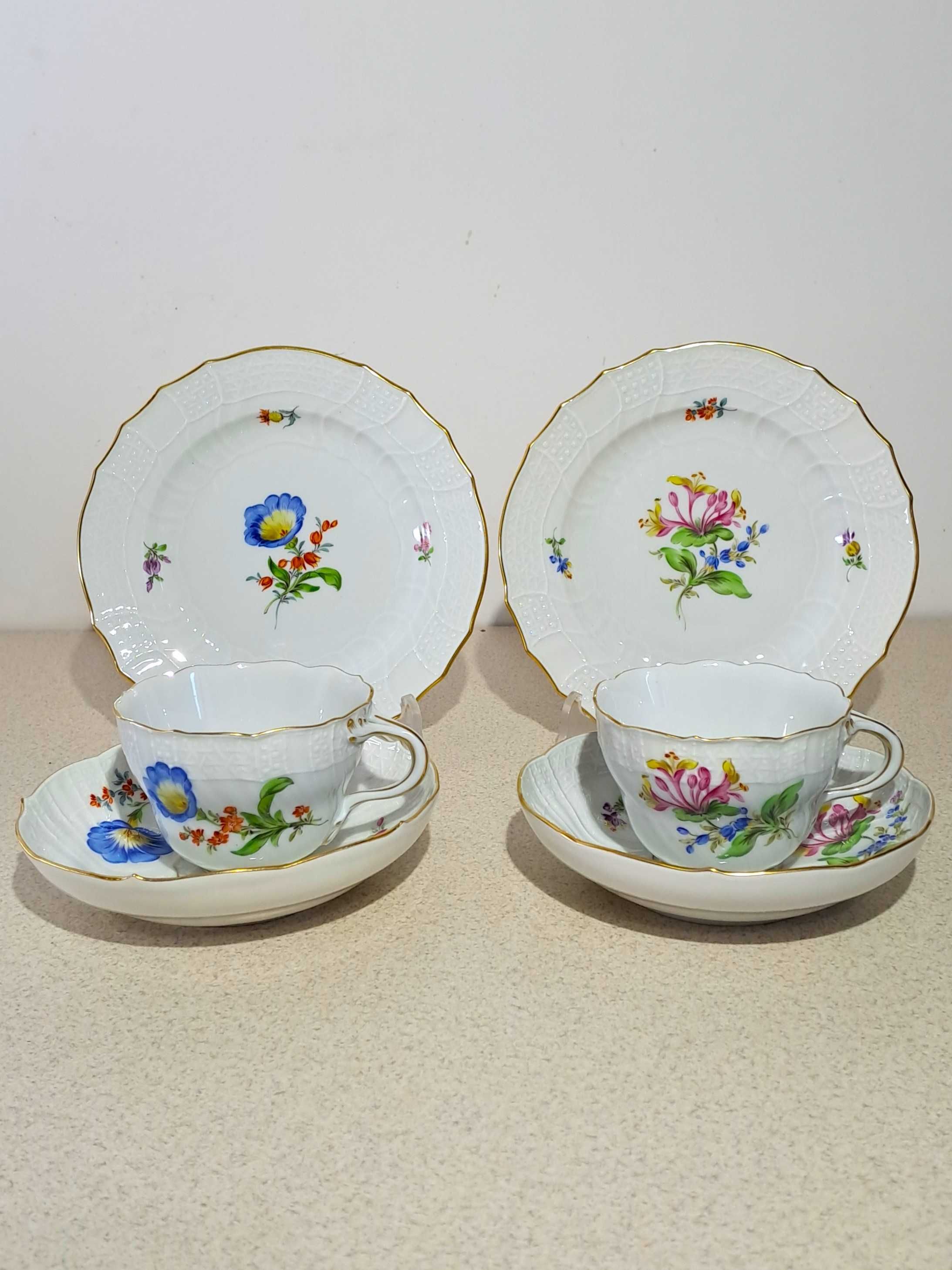 Serwis na 6 osób Meissen Miśnia 1852 - 1870 r. reliefy wytłoczenia