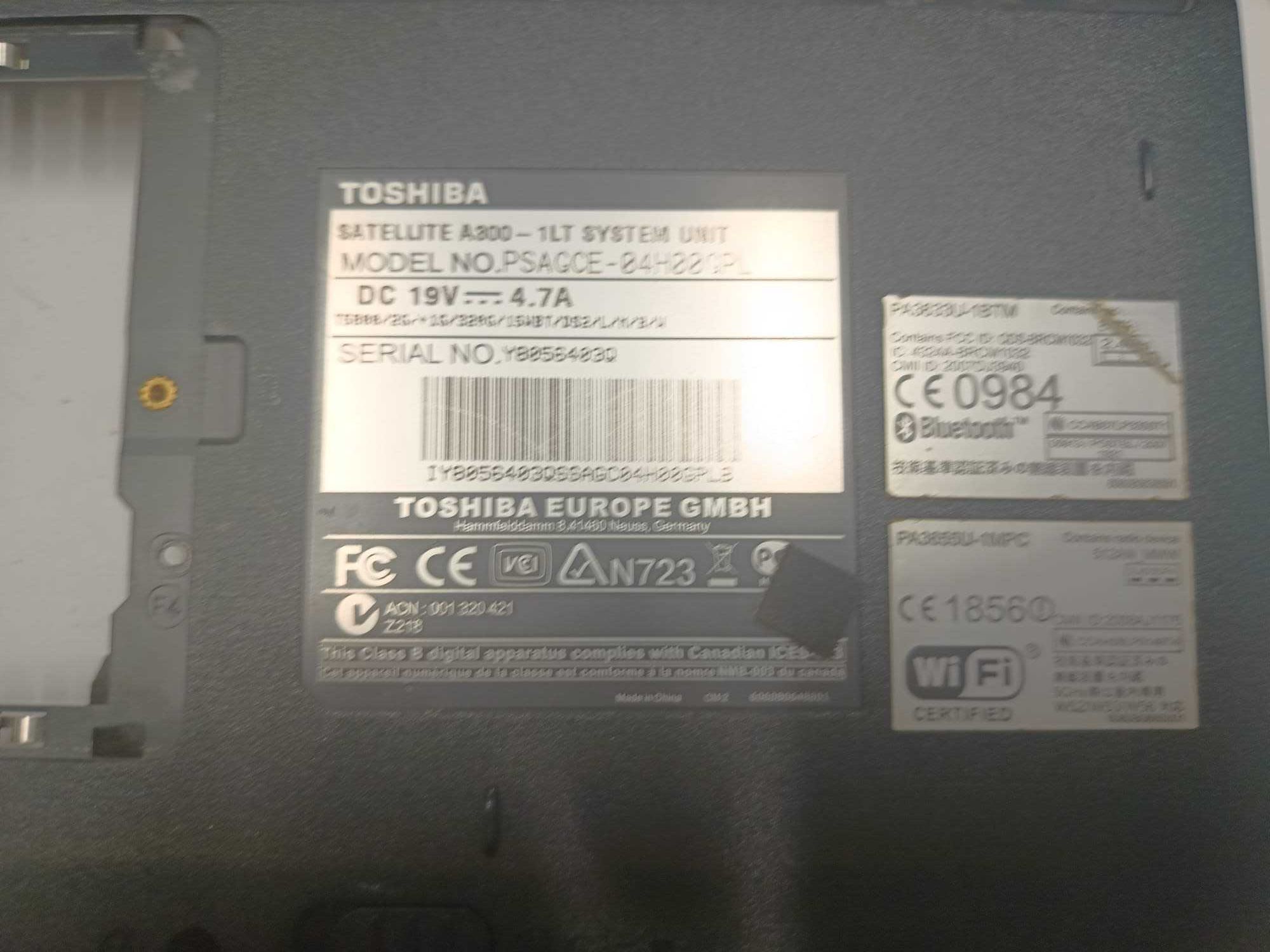 Dolna obudowa do laptopa Toshiba satellite A300-1LT.