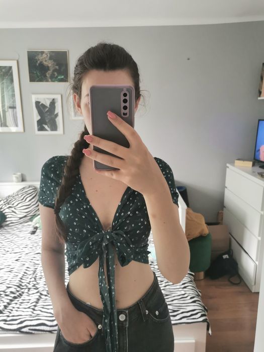 Koszula brandy malville ciemno zielona butelkowa bluzka  wiązana