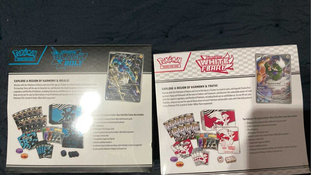 Conjunto de selados pokemon white flare, black bolt e prismatic