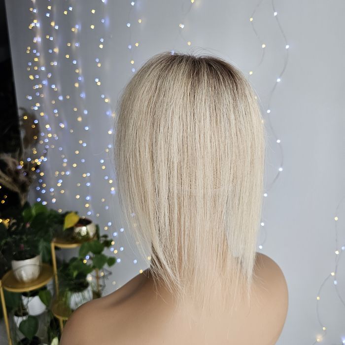 Ultralekki tupet topper z włosów naturalnych Basia blond z odrostem 30