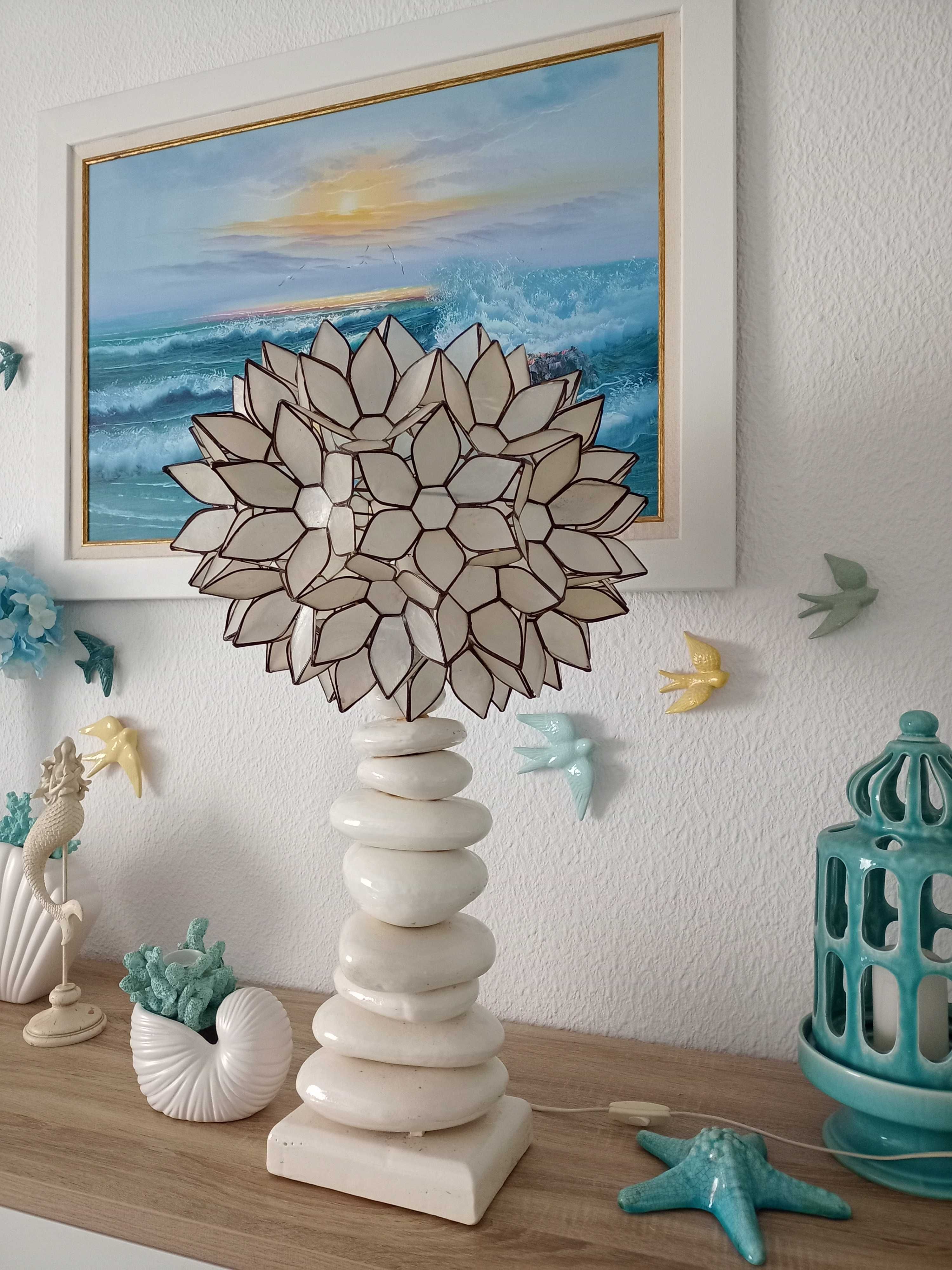 Candeeiro 80cm.Base cerâmica,abajour estrela.LER DESCRIÇÃO DO ANÚNCIO!