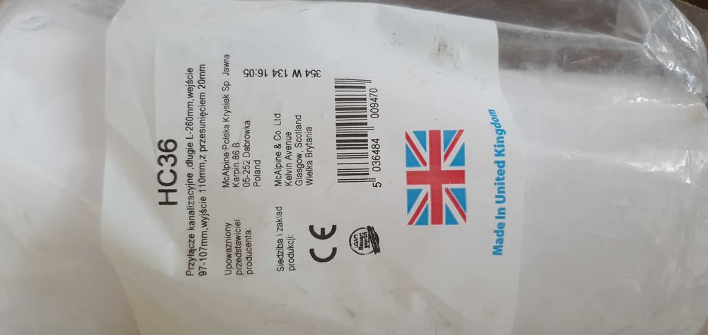 Przyłącze kanalizacyjne WC 110mm oraz zestaw mocowań WC