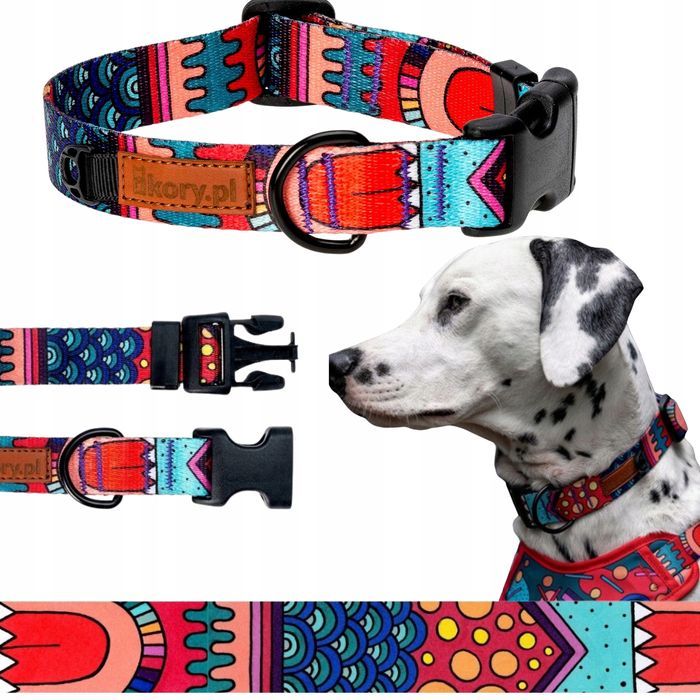 prosta regulowana obroża dla dużego psa labradora xl 30 mm wzorzysta