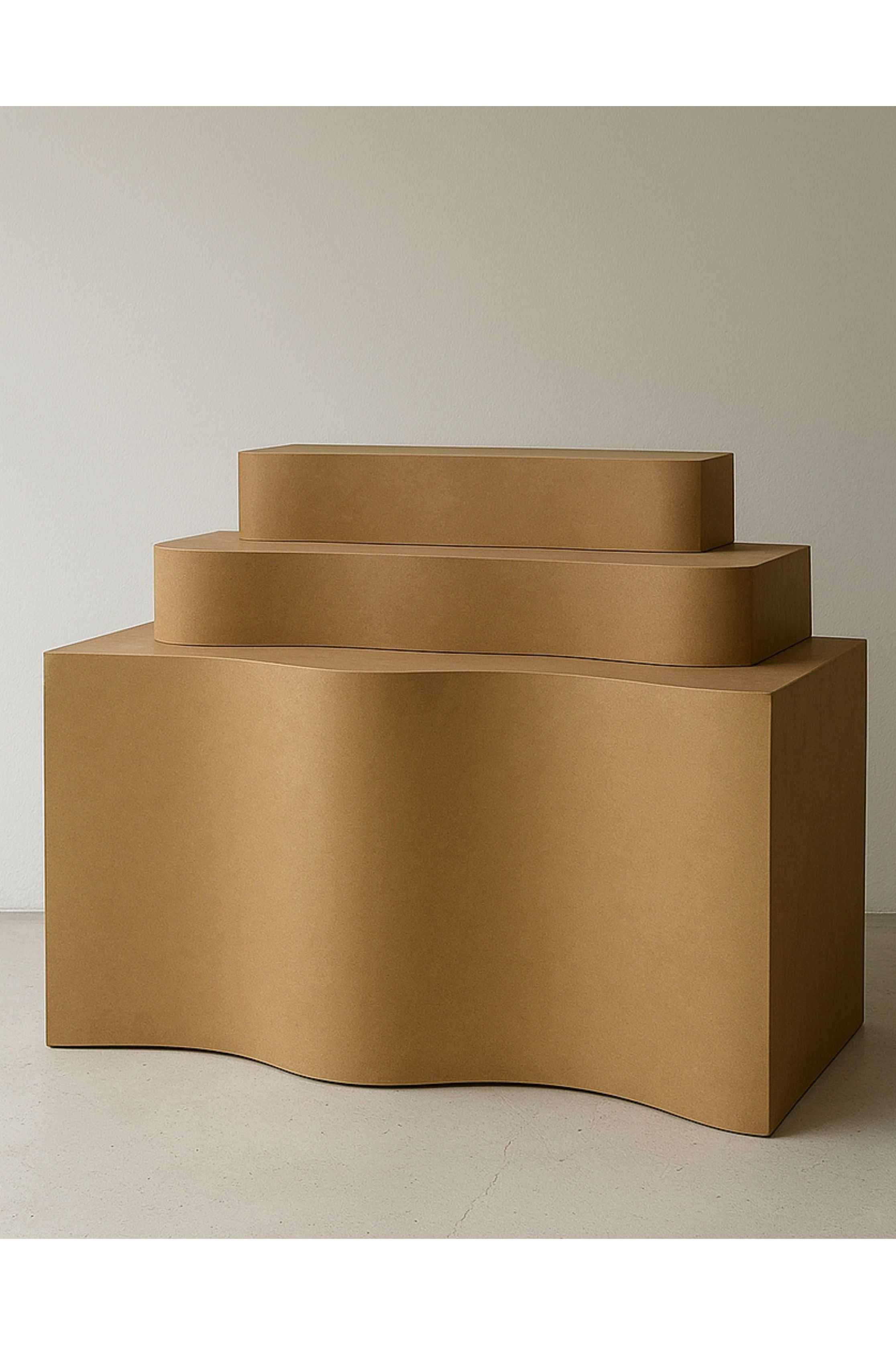 Loventi Ekspozytor 3-elementowy z falistym frontem MDF Dekoracja 3w1