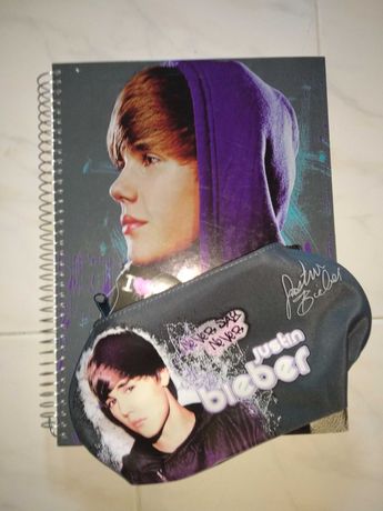 Caderno e Estojo Justin Bieber