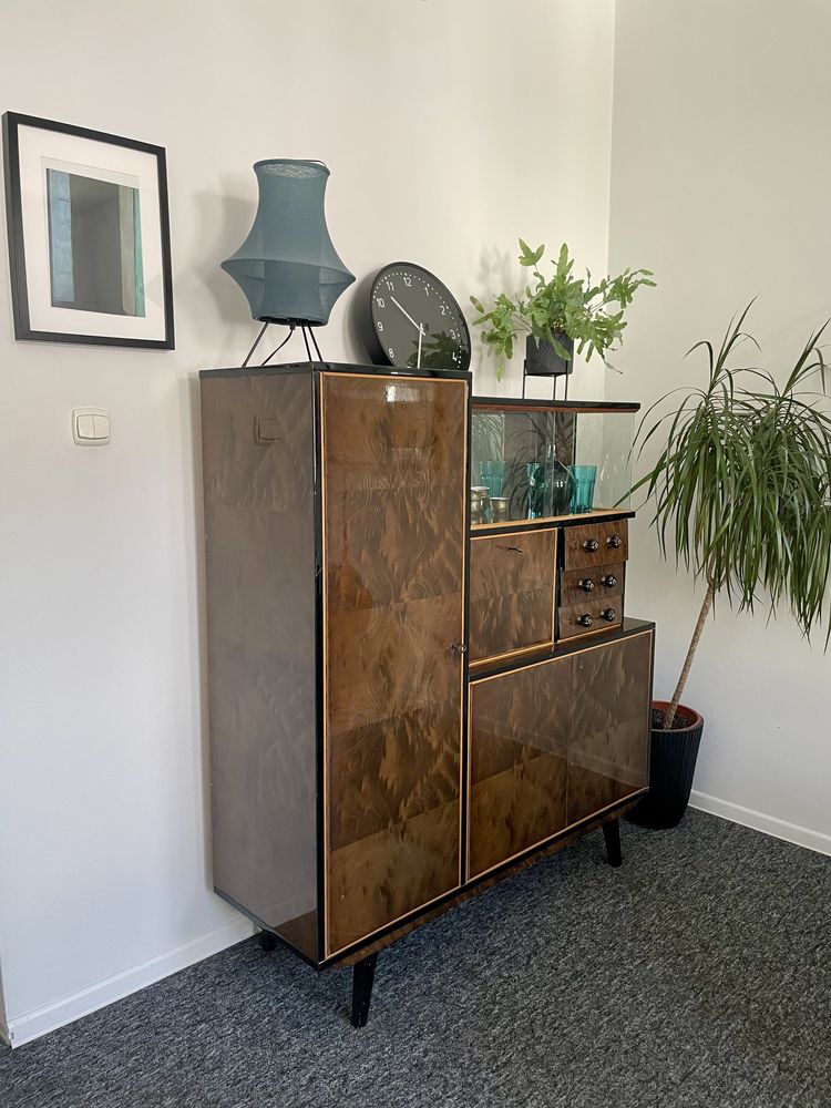 Witryna fornirowana / Kredens PRL - ART DECO