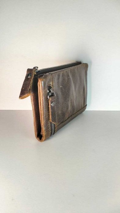 Стильний чоловічий гаманець з вінтажної натуральної шкіри