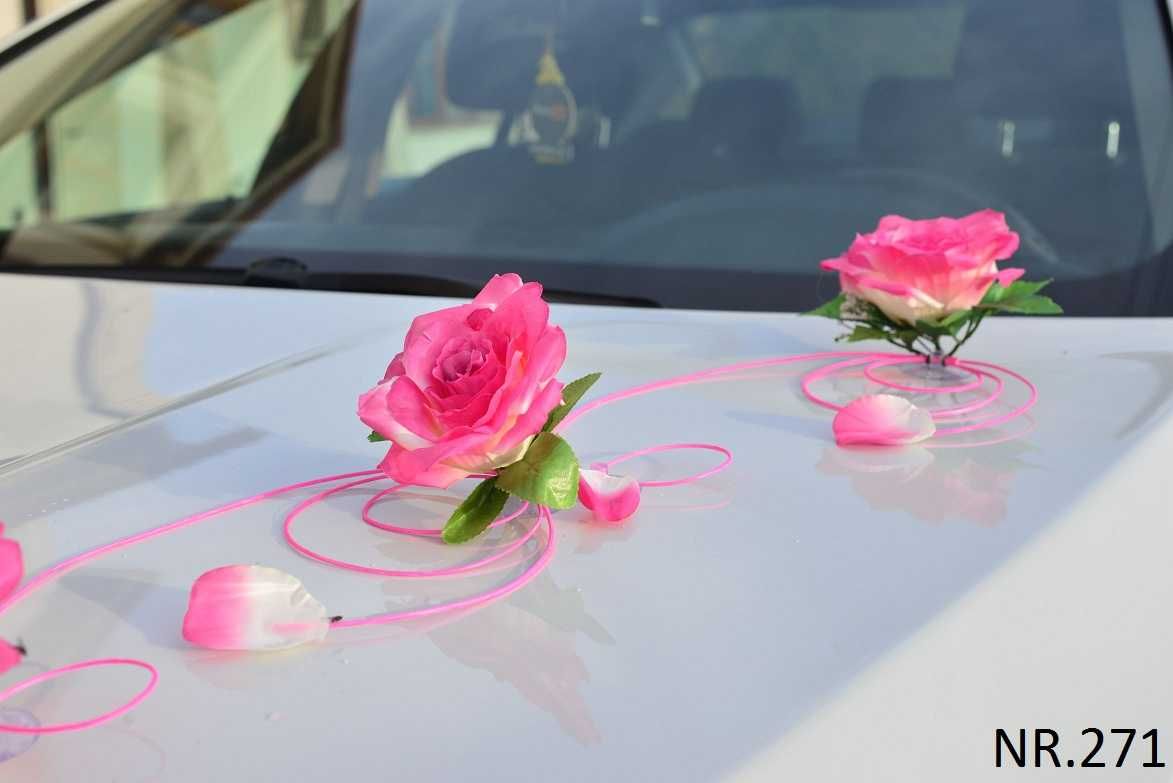 Dekoracja na samochód dostępna w DOWOLNYM kolorze różowa Ozdoby 271