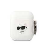 Etui Karl Lagerfeld Silicone Choupette Head 3d na AirPods 1/2 - białe