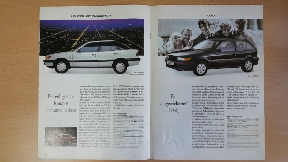 Broszura / Prospekt Mitsubishi Aktuell. Język niemiecki. 1991 r.
