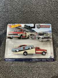 Hot wheels premium team transport 61 chevrolet impala 72 chevy ramp