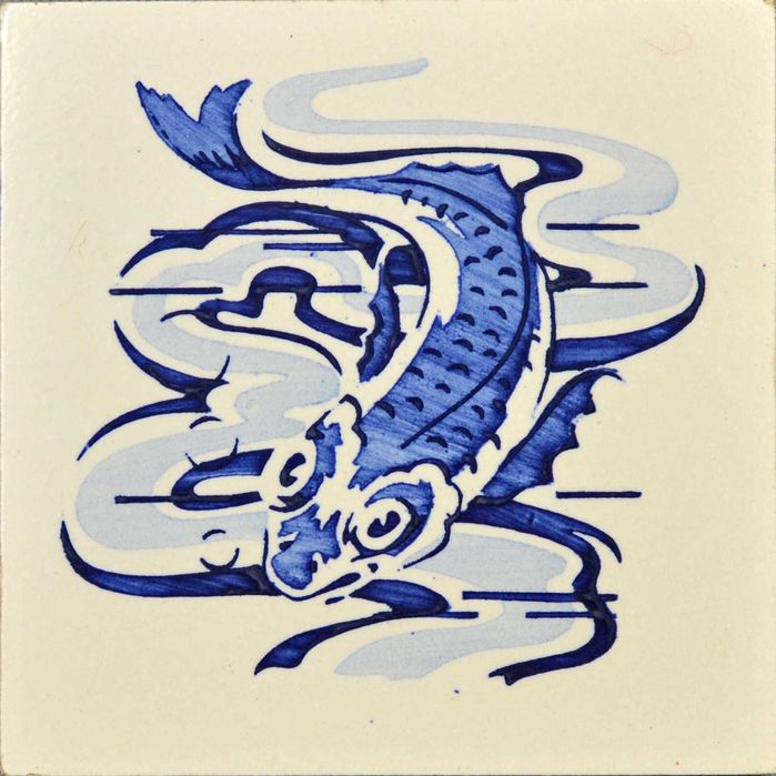 Conjunto de 4 azulejos com desenhos pintados à Mão, da fábrica Aleluia