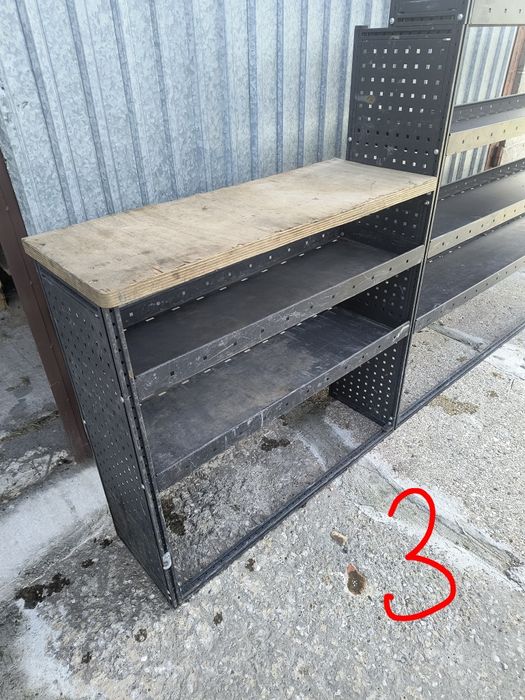 Regały zabudowa półki bus kurier transport moduły warsztatowe