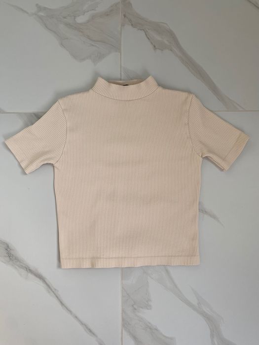 Джинси Pull&Bear 34 молочні світлий беж  mom джинсы короп топ рубчик