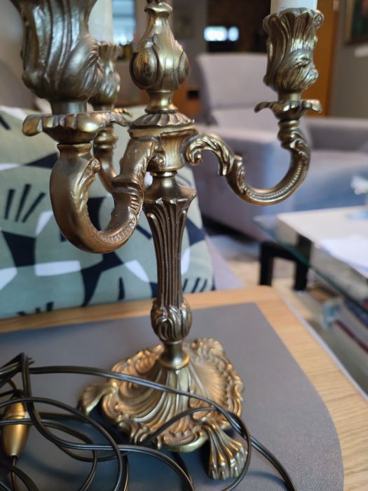 Para świeczników elektrycznych z brązu