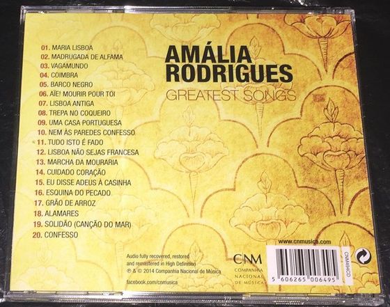 CD AMÁLIA Rodrigues "Greatest Songs" original (novo)