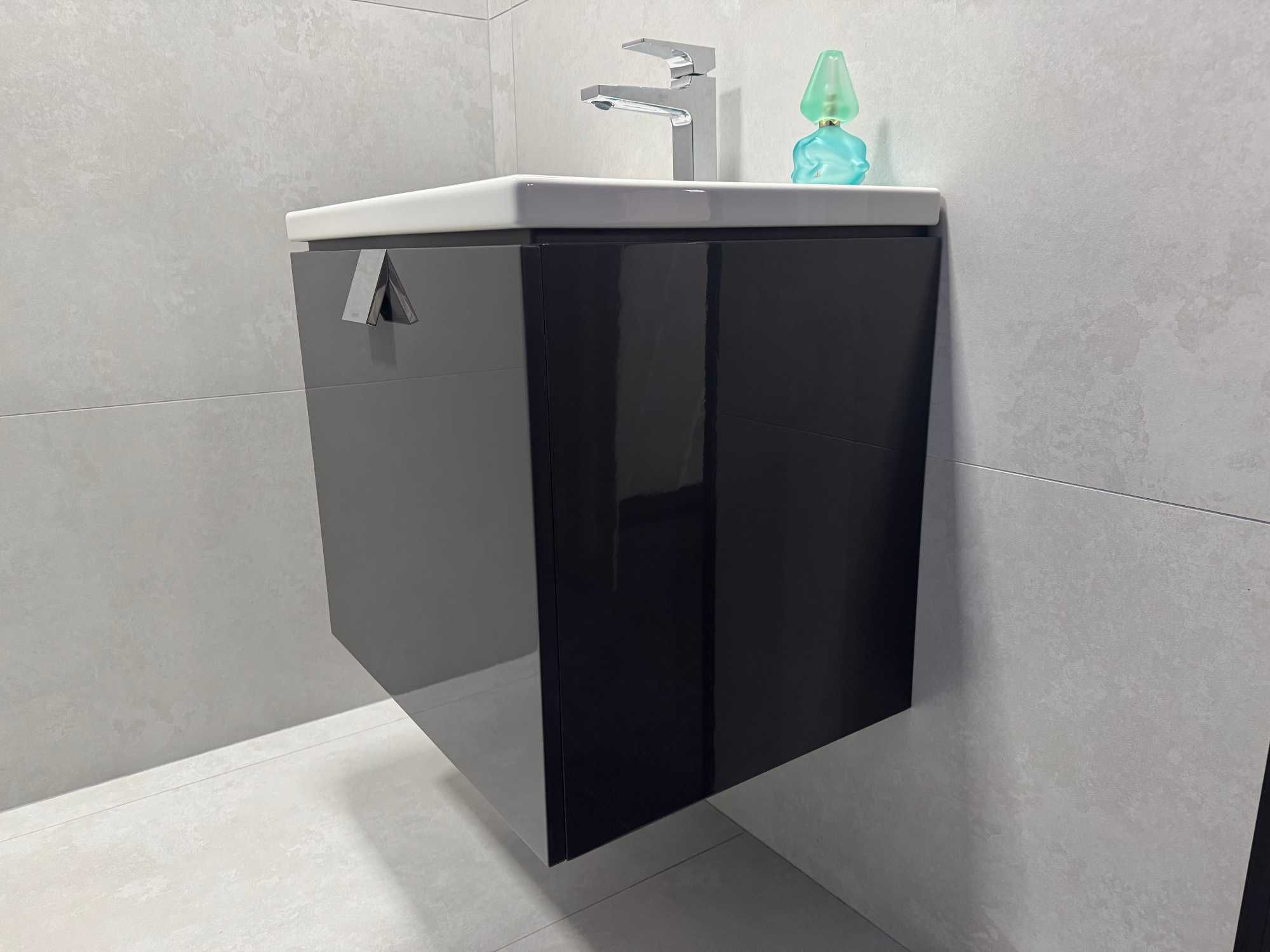 Szafka z umywalką Oristo Bold 60cm grafit połysk - 860 zł/kpl
