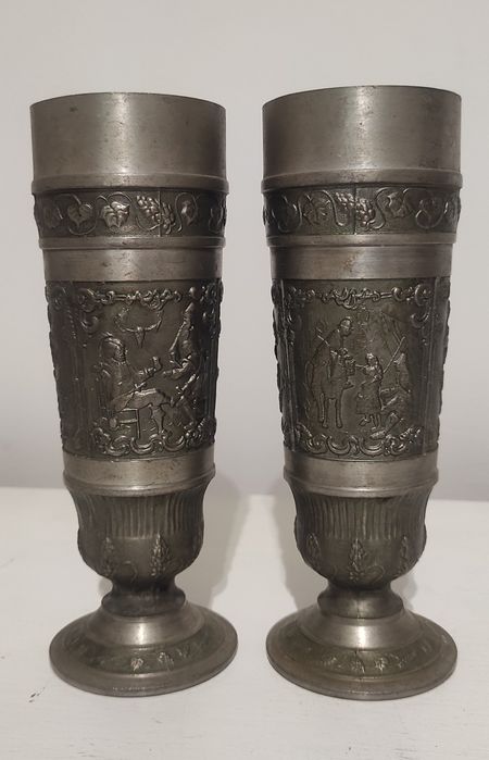 Cynowe Kubki Wysokie Antyki Vogel Reko Larp