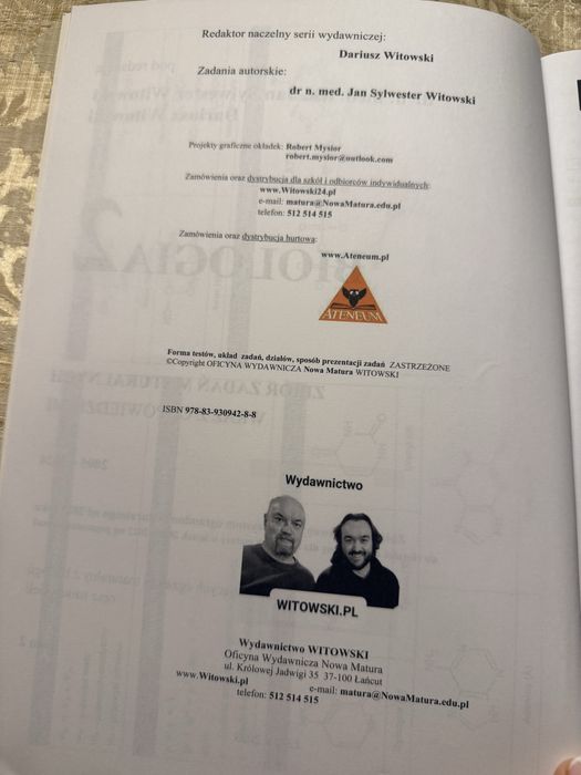 Chemia Witowski tom 2 zbiór zadań z odpowiedz. Matura od 2023 r
