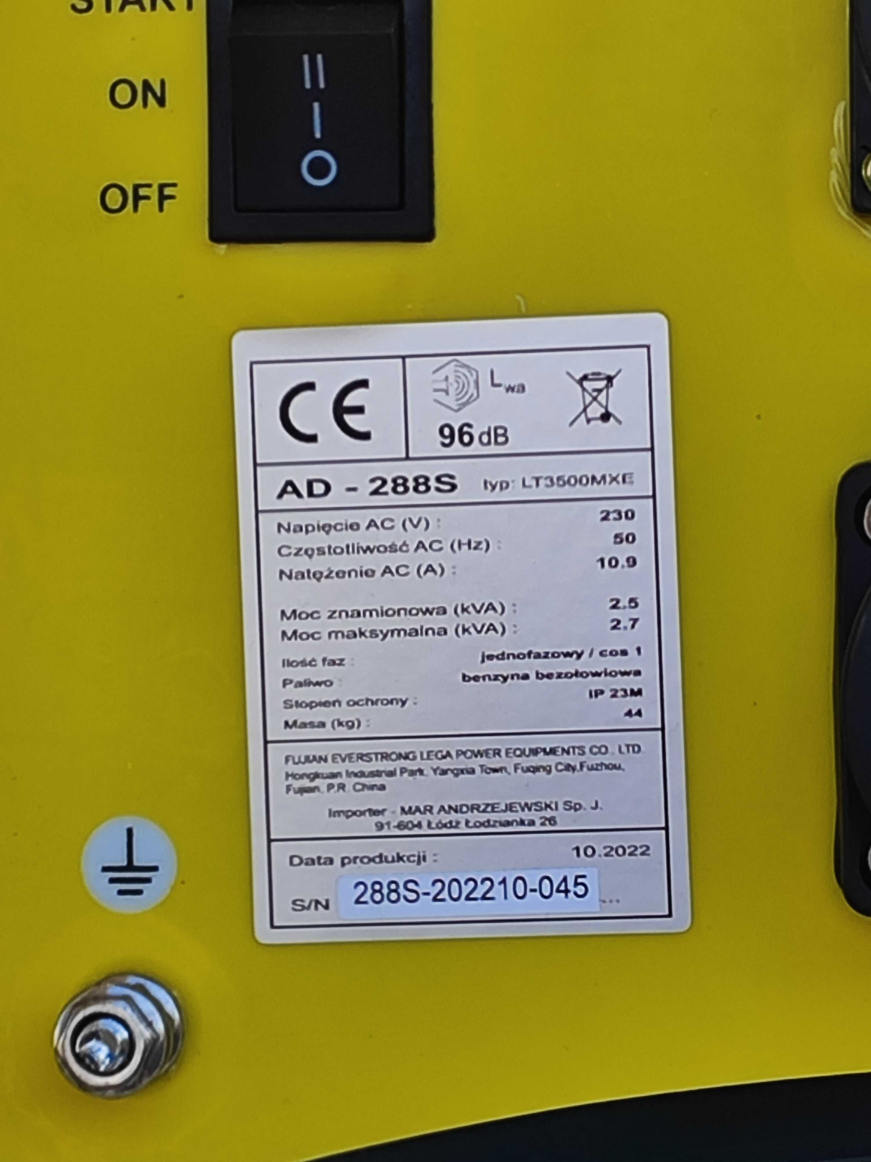 Agregat prądotwórczy Adler 2800 W AD-288S