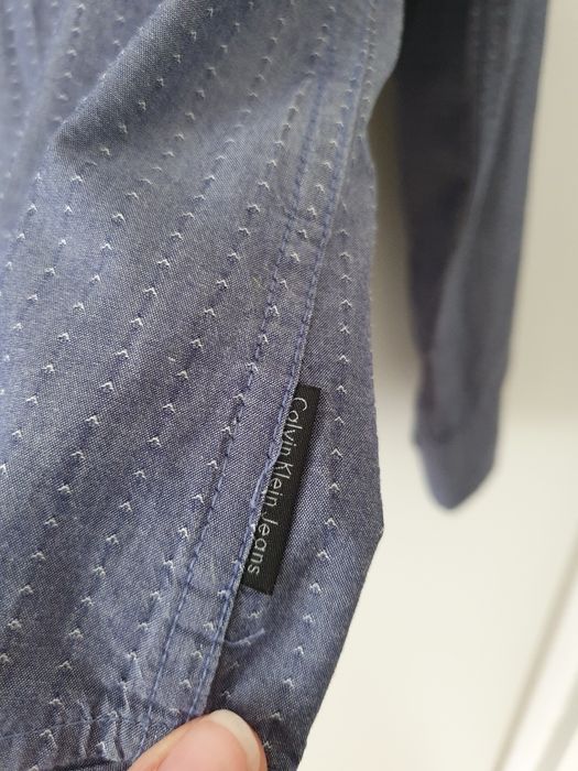 Niebieska koszula męska Calvin Klein 100% bawełna jeans