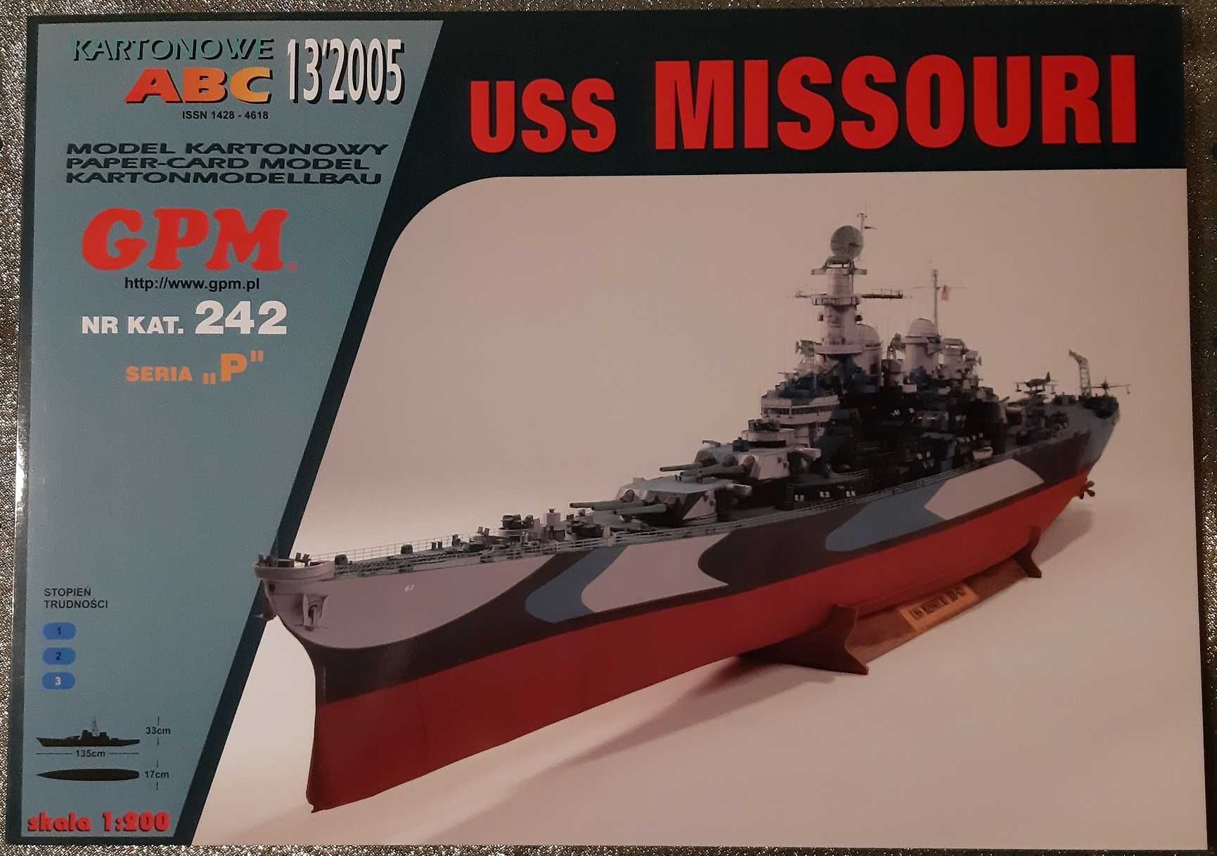 GPM 13 2005 USS MISSOURI model 1:200 modelarz